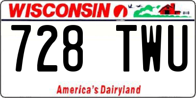 WI license plate 728TWU