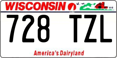 WI license plate 728TZL