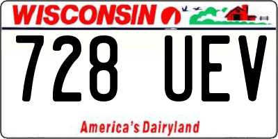WI license plate 728UEV