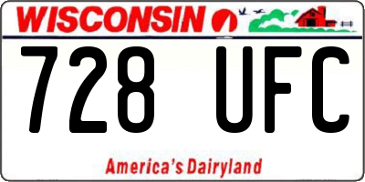 WI license plate 728UFC