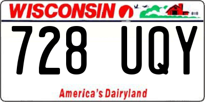 WI license plate 728UQY