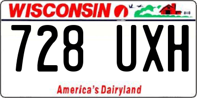 WI license plate 728UXH