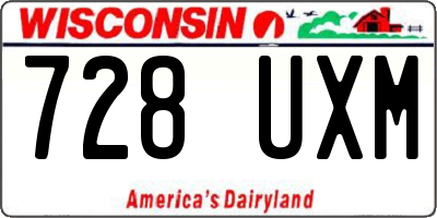 WI license plate 728UXM