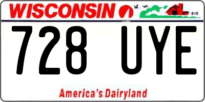 WI license plate 728UYE