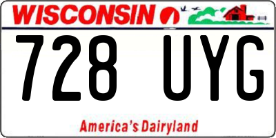WI license plate 728UYG