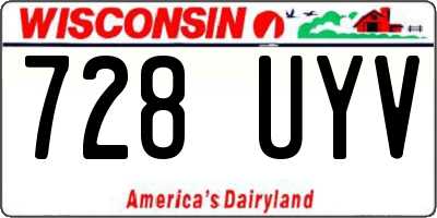 WI license plate 728UYV
