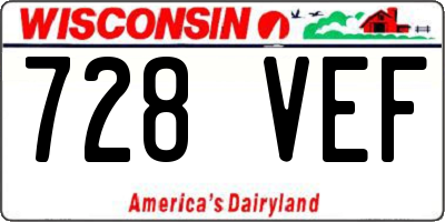 WI license plate 728VEF