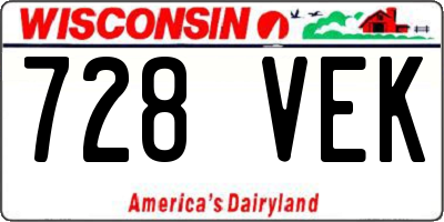 WI license plate 728VEK