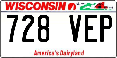 WI license plate 728VEP