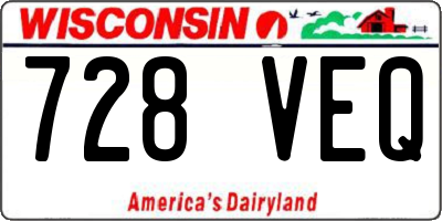 WI license plate 728VEQ