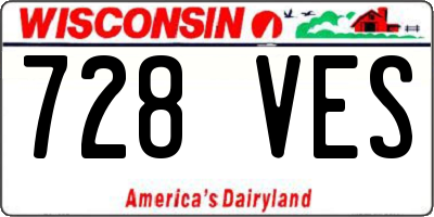 WI license plate 728VES