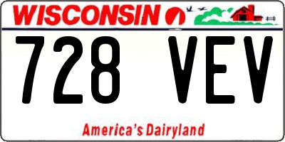 WI license plate 728VEV
