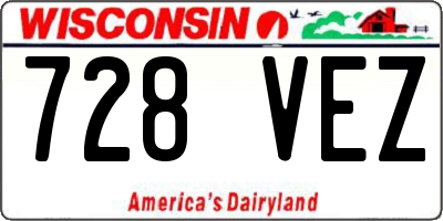 WI license plate 728VEZ