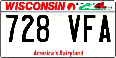 WI license plate 728VFA