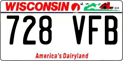 WI license plate 728VFB