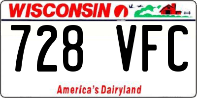 WI license plate 728VFC