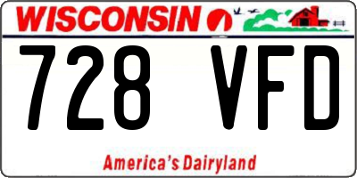 WI license plate 728VFD
