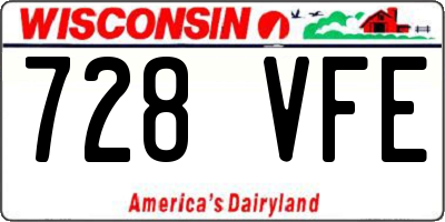WI license plate 728VFE
