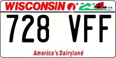 WI license plate 728VFF