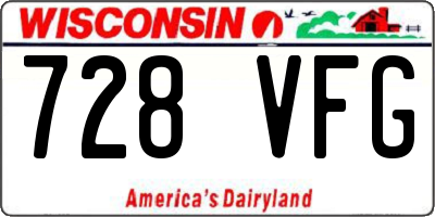 WI license plate 728VFG
