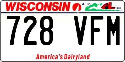 WI license plate 728VFM
