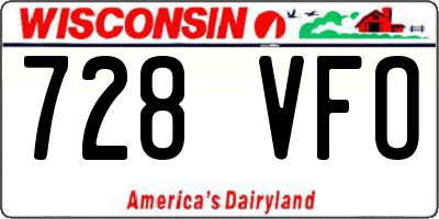 WI license plate 728VFO