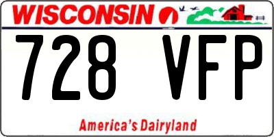 WI license plate 728VFP