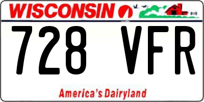 WI license plate 728VFR