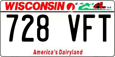 WI license plate 728VFT