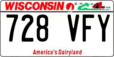 WI license plate 728VFY