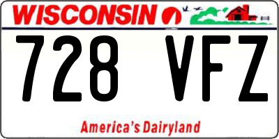 WI license plate 728VFZ
