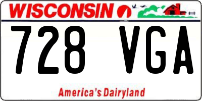 WI license plate 728VGA