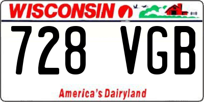 WI license plate 728VGB