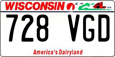 WI license plate 728VGD