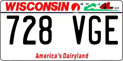 WI license plate 728VGE