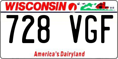 WI license plate 728VGF