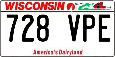 WI license plate 728VPE