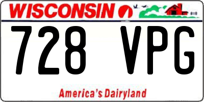 WI license plate 728VPG
