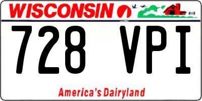 WI license plate 728VPI