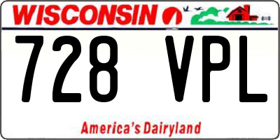 WI license plate 728VPL