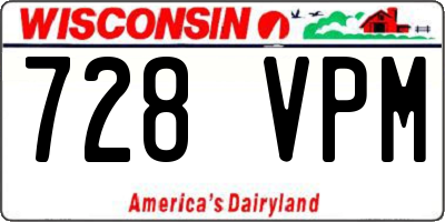 WI license plate 728VPM