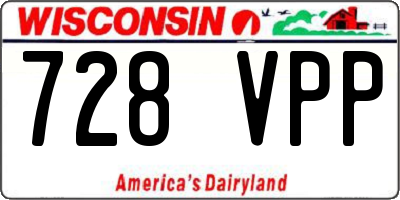 WI license plate 728VPP