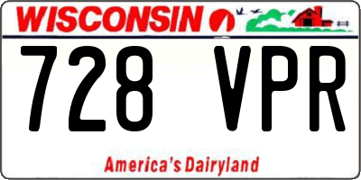 WI license plate 728VPR