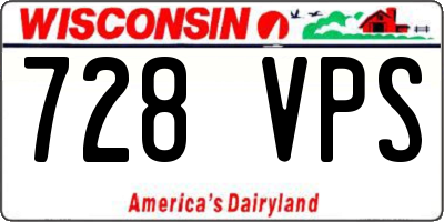 WI license plate 728VPS