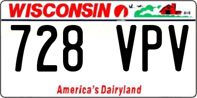 WI license plate 728VPV