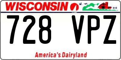 WI license plate 728VPZ