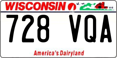 WI license plate 728VQA