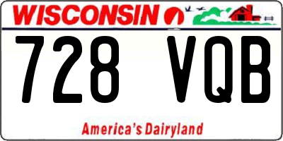 WI license plate 728VQB