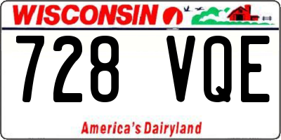 WI license plate 728VQE