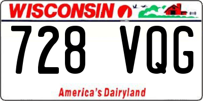 WI license plate 728VQG